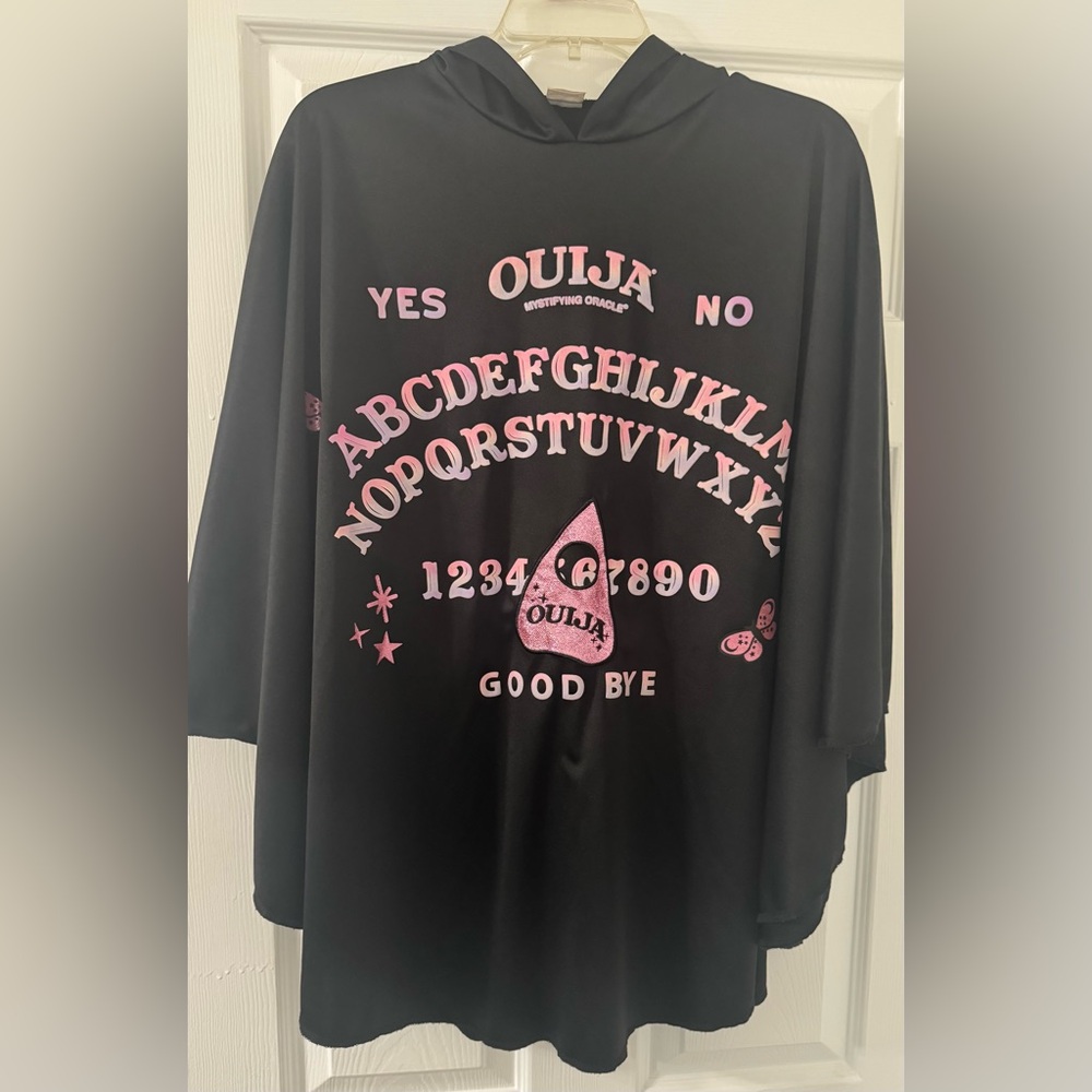 Spirit Black and Pink Ouija Hooded Top